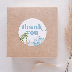 Sticker Rond Surf de plage Anniversaire