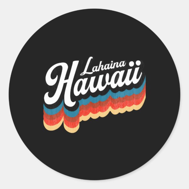 Sticker Rond Surf Hawaii Lahaina Maui (Devant)
