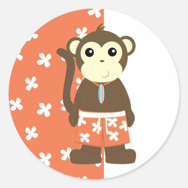 Sticker Rond Surf singe (Devant)
