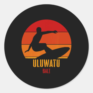 Sticker Rond Surf Uluwatu Li, surfeur indonésien