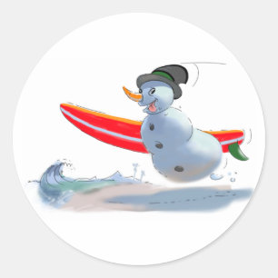 Sticker Rond sUrFeR sNoWmAn