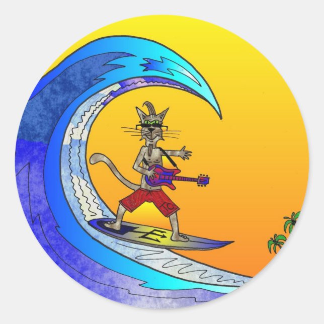 Sticker Rond surfTomCat1 (Devant)