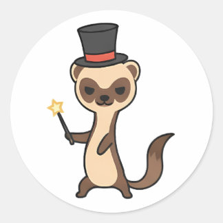 Sticker Rond Suricate Magicien