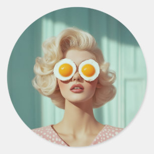 Sticker Rond Surreal Breakfast Portrait mode