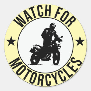 Sticker Rond surveiller les motos