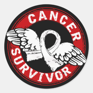 Sticker Rond Survivant 14 Cancer du poumon