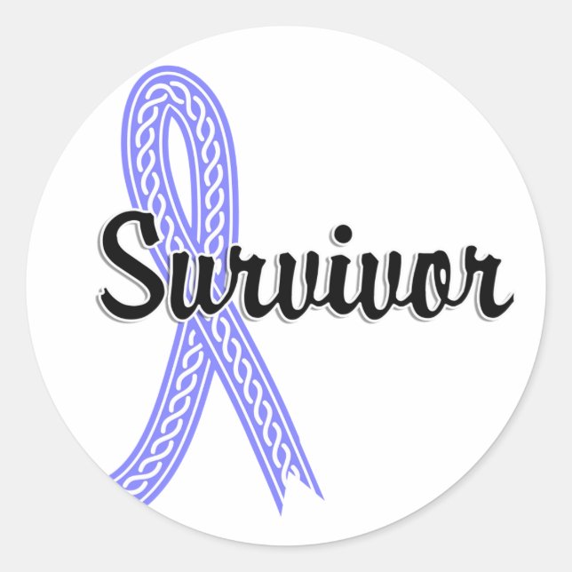 Sticker Rond Survivant 17 Cancer de la prostate (Devant)