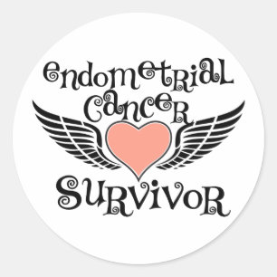 Sticker Rond Survivant de cancer du corps utérin