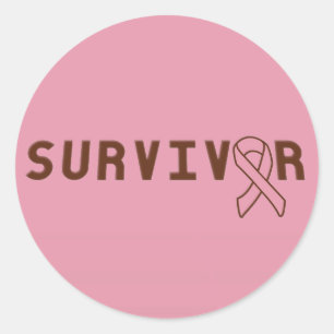 Sticker Rond Survivant de cancer du sein