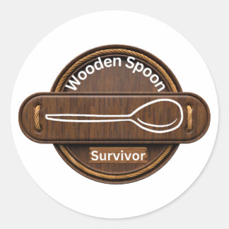 Sticker Rond Survivant de la cuillère en bois populaire