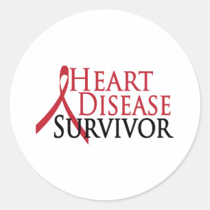 Sticker Rond Survivant de la maladie cardiaque
