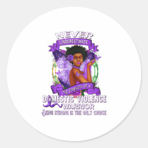 Sticker Rond Survivant de la sensibilisation à la violence fami