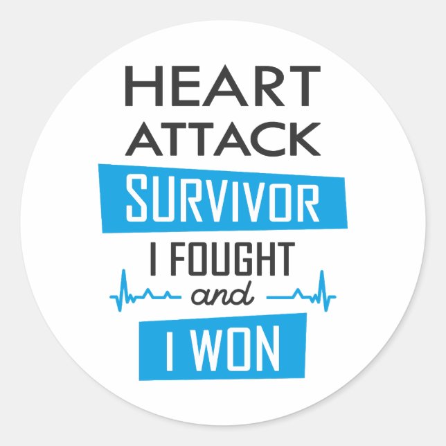 Sticker Rond Survivant de l'attaque cardiaque, je me suis battu (Devant)