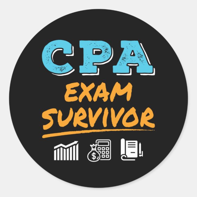 Sticker Rond Survivant de l'examen CPA (Devant)