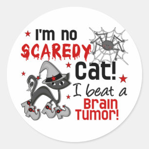 Sticker Rond Survivant de tumeur cérébrale de Halloween 2