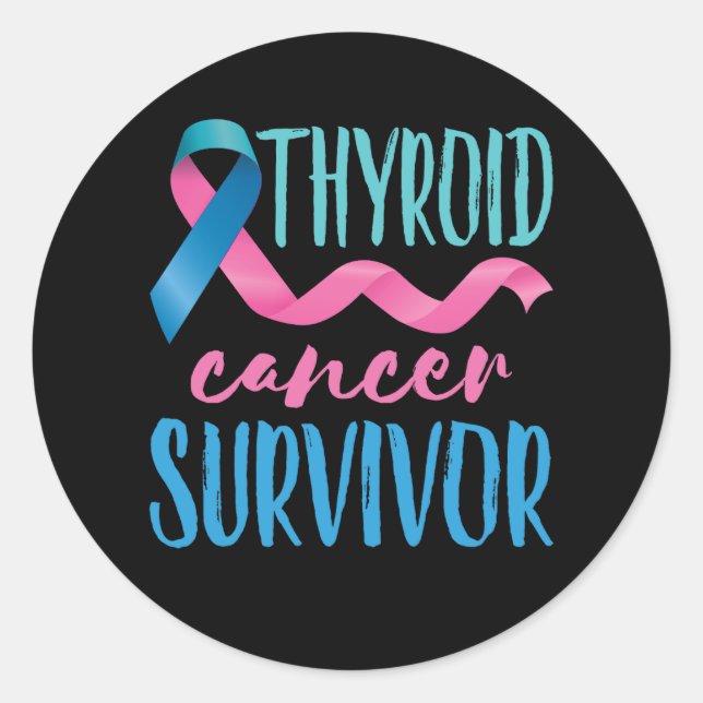 Sticker Rond Survivant du cancer de la thyroïde (Devant)