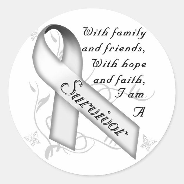 Sticker Rond Survivant du cancer du poumon (Devant)