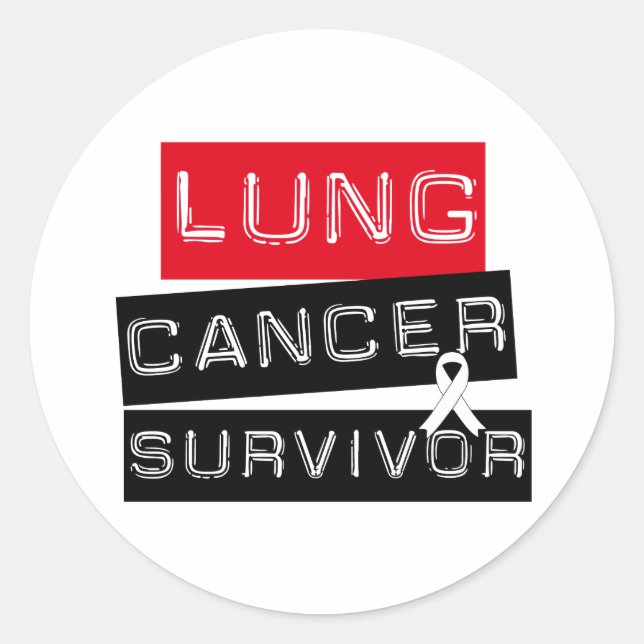 Sticker Rond Survivant du cancer du poumon (Devant)
