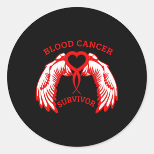 Sticker Rond Survivant du cancer du sang Lymphome Leucémie Myél