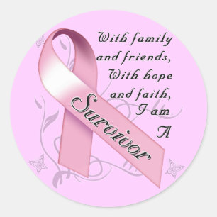 Sticker Rond Survivant du cancer du sein