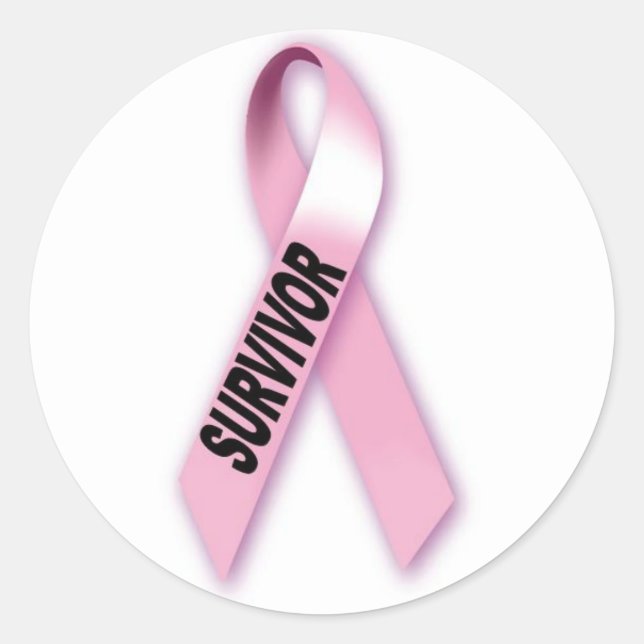 Sticker Rond Survivant du cancer du sein (Devant)
