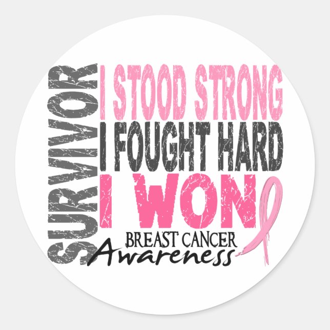 Sticker Rond Survivant du cancer du sein 4 (Devant)