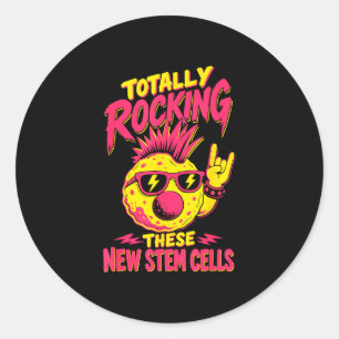 Sticker Rond Survivant d'une greffe de cellules souches drôle