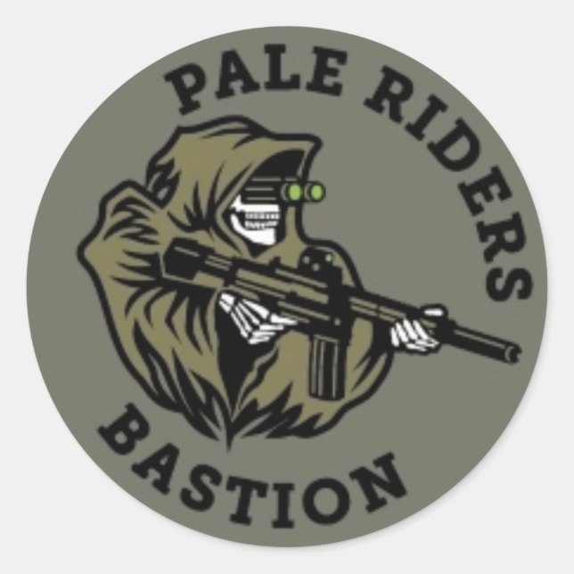 Sticker Rond Survivre à Zombie Apocalypse PALE RIDERS Stckr (Devant)
