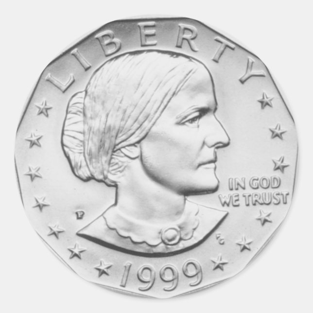 Sticker Rond Susan B. Anthony Dollar pièce (Devant)