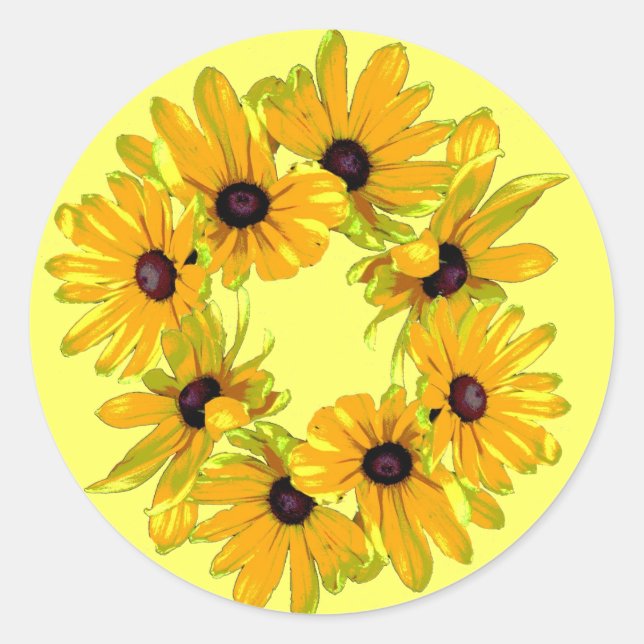 Sticker Rond Susans aux yeux noirs (Devant)