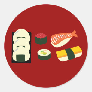 Sticker Rond Sushi Fun
