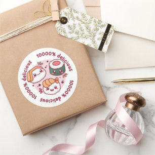 Sticker Rond sushi kawaii avec des citations drôles pour amoure