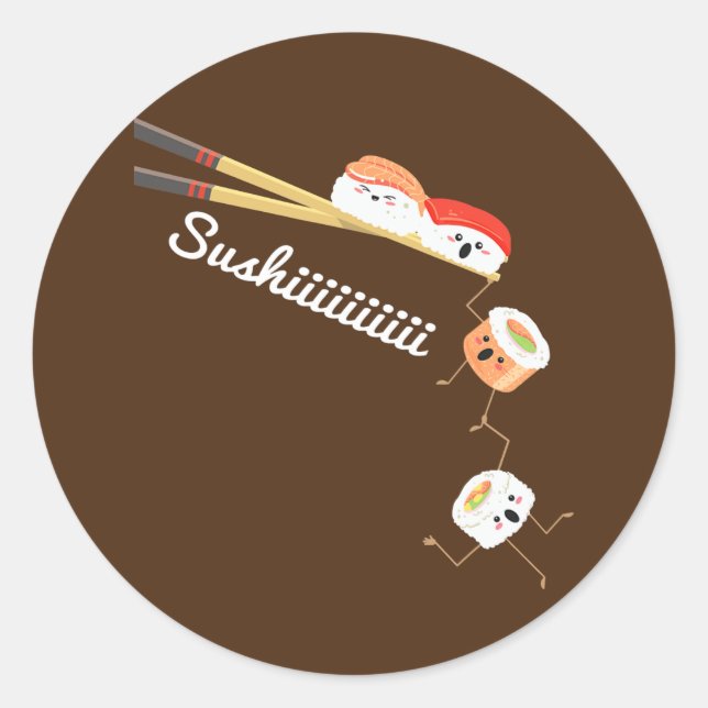 Sticker Rond Sushi Lover Japon Apris Cuisine Japonaise Chef (Devant)
