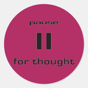 Sticker Rond Suspendre pour réfléchir le sens Geek de l'Humou