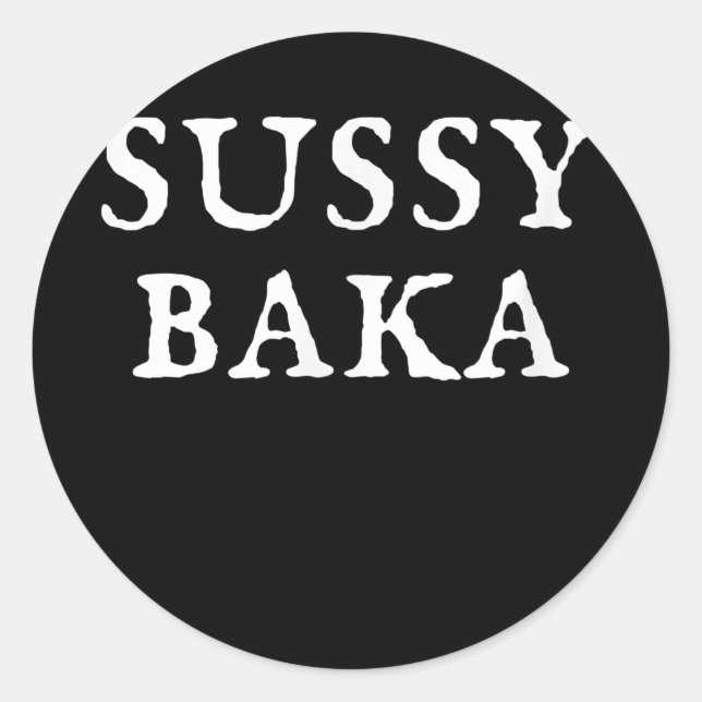 Sticker Rond Sussy Baka Mème Drôle Japonais Signifiant Joueur i (Devant)