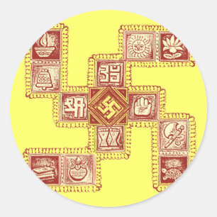 Sticker Rond Svastika traditionnel indien