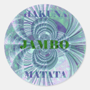 Sticker Rond Swaga Jambo Hakuna Matata Kenya Giraffe Safari Wo