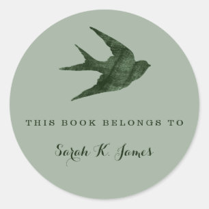 Sticker Rond Swallow (style Letterpress)