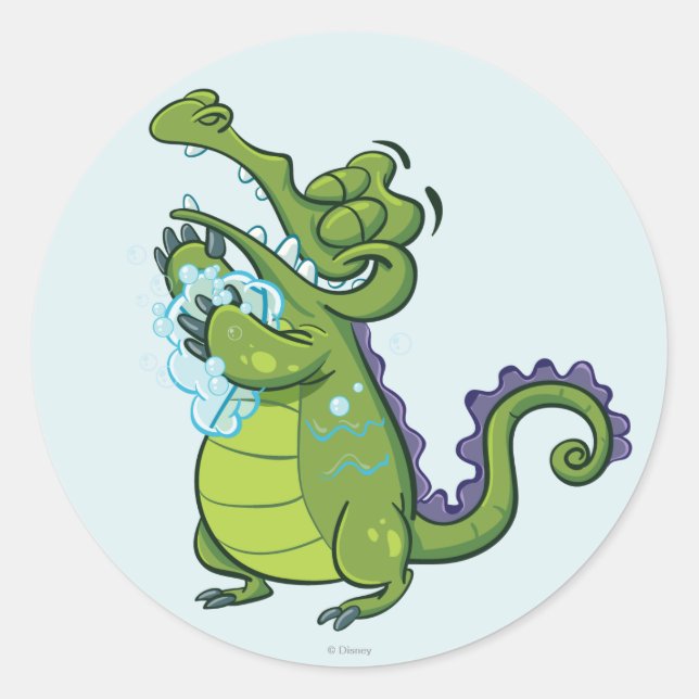 Sticker Rond Swampy - Se laver au niveau suivant (Devant)