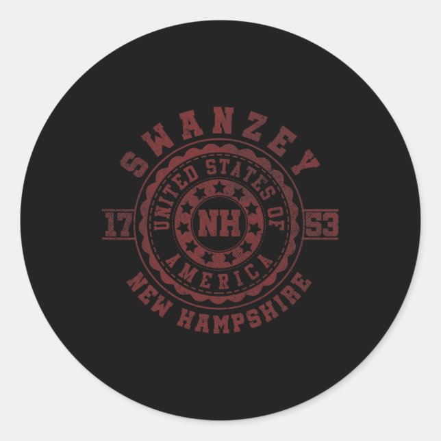 Sticker Rond Swanzey Nh New Hampshire  (Devant)