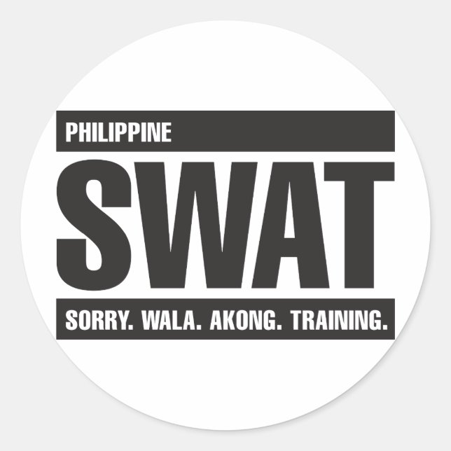 Sticker Rond SWAT - Tagalog - Noir (Devant)