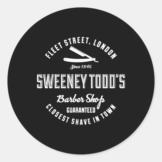 Sticker Rond Sweeney Todd'S Barber Shop (Devant)