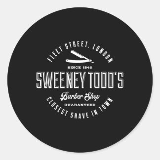 Sticker Rond Sweeney Todd'S Barber Shop
