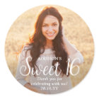 Sweet 16 Moderne Design Script et Merci photo