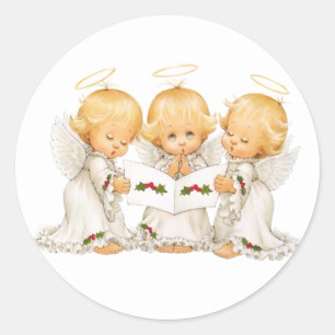 Sticker Rond Sweet Angels Carols de Noël