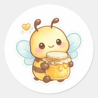 Sticker Rond Sweet as Honey | Cute Cartoon Bee