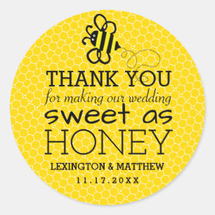 Sticker Rond Sweet As Honey Wedey Favoriser