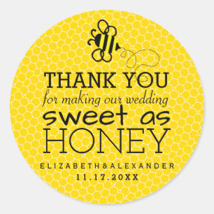 Sticker Rond Sweet As Miel Mariage Invité Favoriser Merci