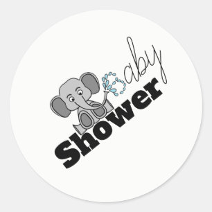 Sticker Rond Sweet Baby Elephant, Baby shower