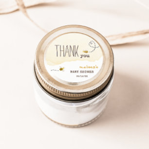 Sticker Rond Sweet Bumble Bee Baby shower Favor Merci